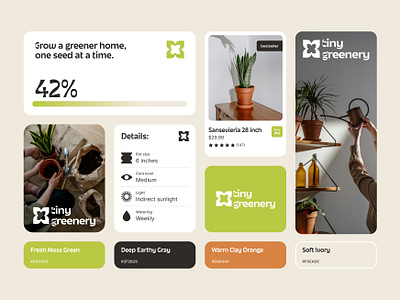 Plant Shop | E-Commerce Branding animation bento design branding card colors design ecommerce icons label logo logotype plants visual identity