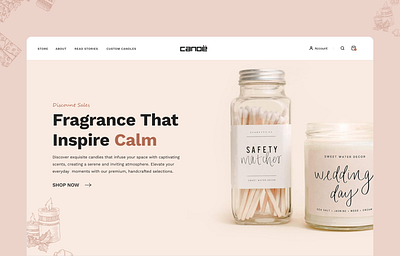 Candle Ecommerce Store coral ecommerce graphic design shopping ui