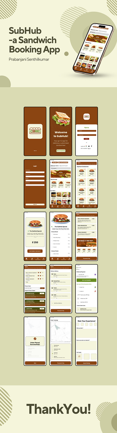 Sandwich Booking App graphic design ui user experience user interface ux