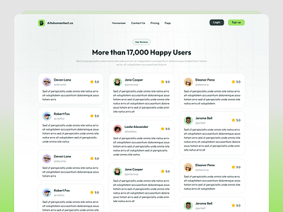 Testimonials - User Testimonials Page clean design client client feedback clients clients says customer feedback review reviews testimonial testimonials ui uiux user reviews web design website