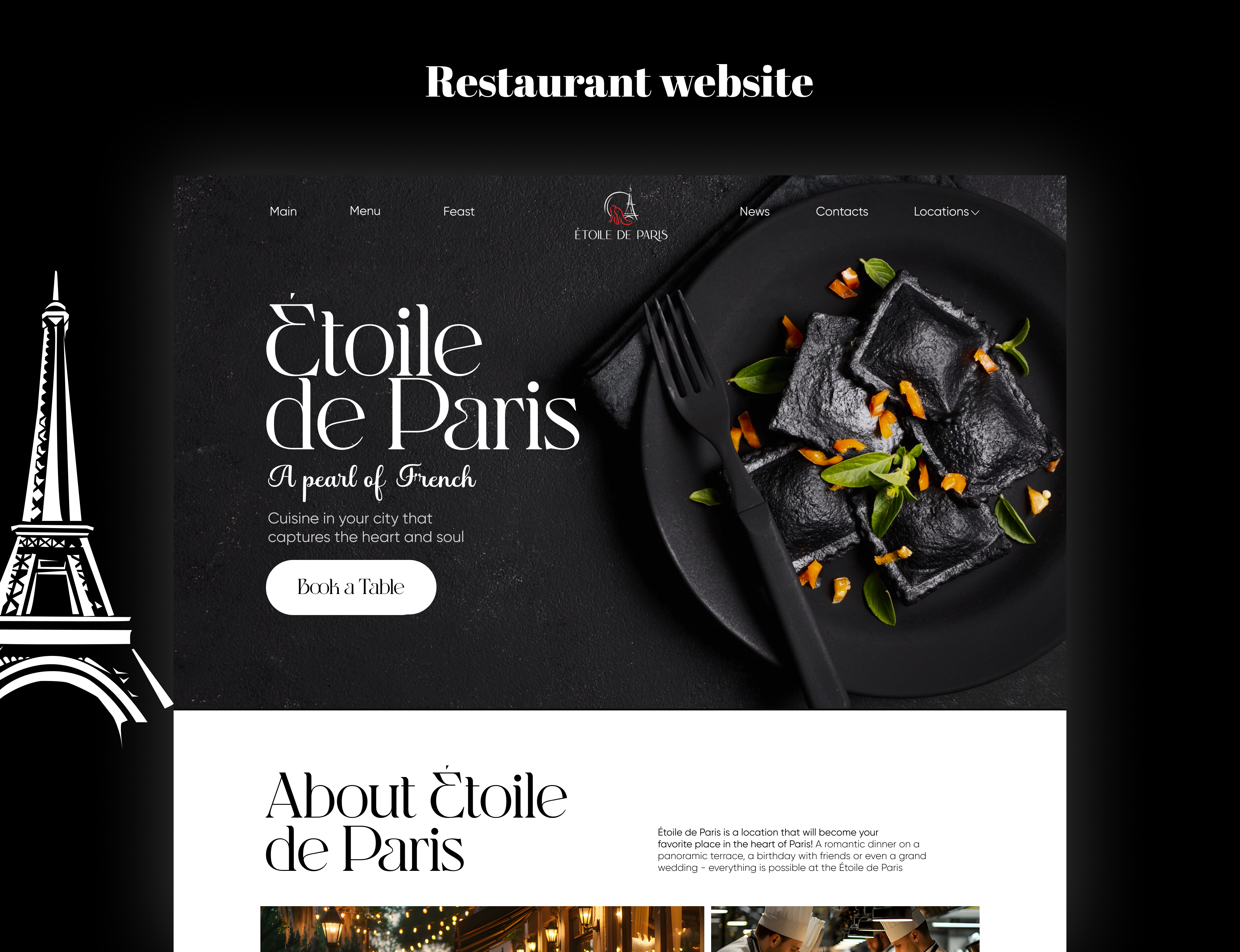 Etoile de Paris UI/UX design restaurant ui ux website website desigh