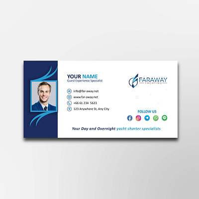 Professional Image with a Custom Email Signature blue branding clean design email email signature email signature design graphic design modern signature template trendy ui ux