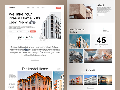 Real Estate Landing Page Design agency apartment architecture broker building clean customer homeui house portfolio property propertylisting real estate real estate design realestate realtor residence startup website websitedesign