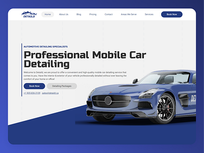 Website Design for Local Business automotive car detailing hero section homepage design homepage ui landing page local business service business ui uiux web design web development website design