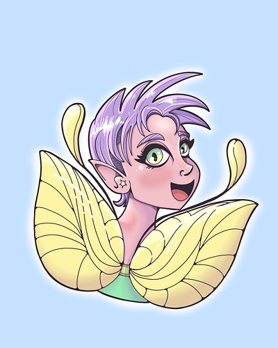 Pixie character design digital art illustration sticker