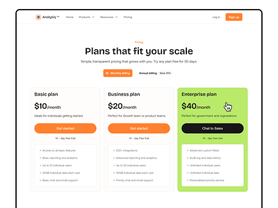 Analytiq Pricing page design figma landing page design ui ui design user experience design user interface user interface design ux ux design web design website website design