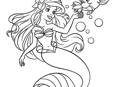 Ariel Coloring Pages (Free PDF Printables)