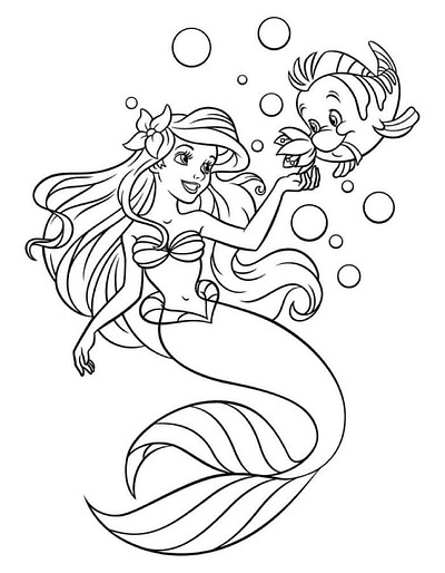 Ariel Coloring Pages (Free PDF Printables)