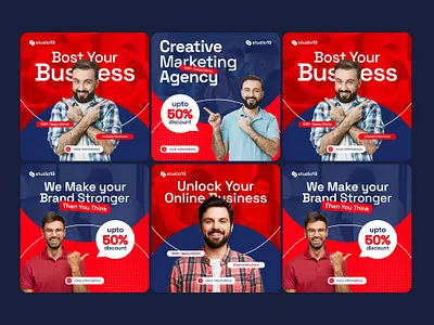 business social media post banner online work