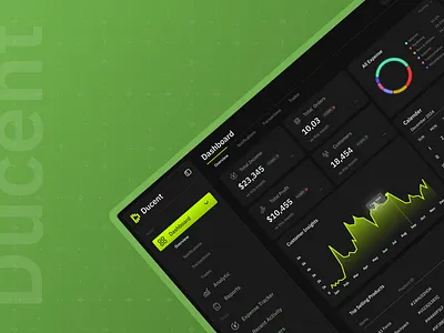 Ducent - E-Commerce Business Analytics Dashboard analytic brand business chart dashboard e commerce figma figma design graph green minimalistic simple team ui