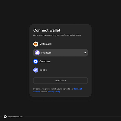 web3 wallet list UI dark mode 🪄✨ atomic design components crypto crypto wallet minimalism ui ui design uidesign uxdesign web design