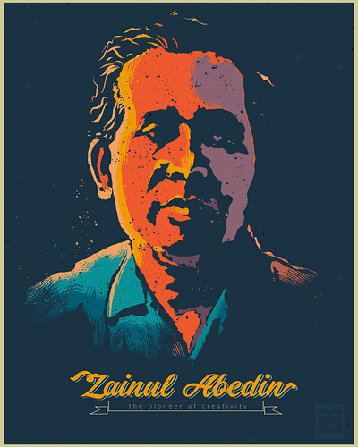 Zainul Abedin || Vintage Poster Portrait adobe illustrator adobe photoshop bangladeshi bangladeshi artist classic design digital illustration digitalart illustration medibang paint pro portrait postcard poster procreate retro vector vintage vintage portrait vintage poster zainul abedin