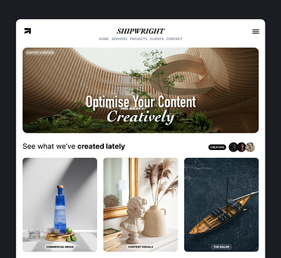 Content Management - Landing Page For Commercial Media branding logo ui ux web design