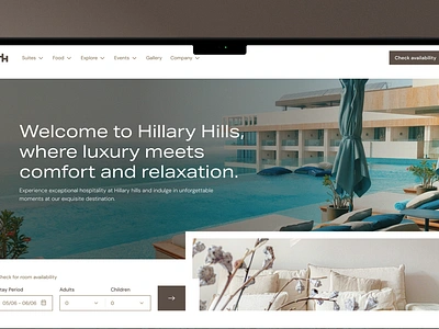 Hillary Hills - Hero Design design hospitality hotel product design ui uiux