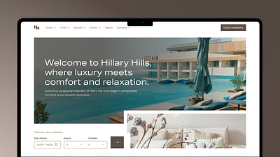 Hillary Hills - Hero Design design hospitality hotel product design ui uiux