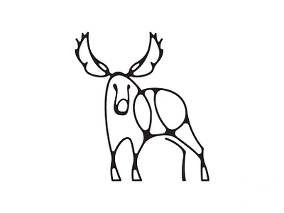 Winter in Yellowstone: Moose abstract animals design flat graphic design icon illustration linear lineart logo minimal moose nationalparks vector yellowstone