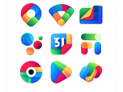 Google Icons Redesign android concept download glyph google iconpack icons iconset ios logo pack playstore redesign ui