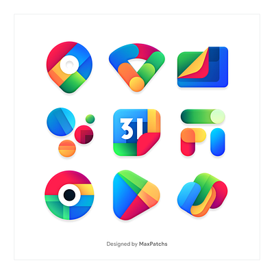 Google Icons Redesign android concept download glyph google iconpack icons iconset ios logo pack playstore redesign ui