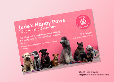 Client project - Happy Paws adobe creative cloud dog dog walking dog walking business dogs dogwalkingflyer graphic design illustrator paws photoshop