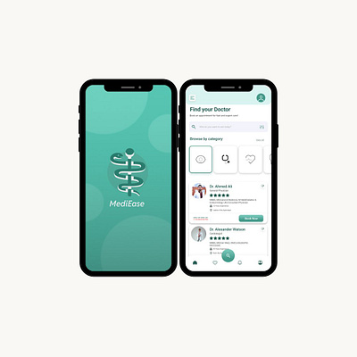 MediEase appointment app & casestudy app branding casestudy design figma logo typography ui ui ux ux