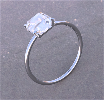 Ring-Platinum and Diamond 3d design jewelry model rendering