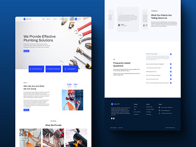 Plumber Company home page landing page plumber company ui ux web design z model