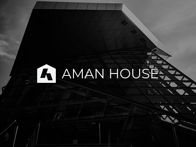 LOGO - AMAN HOUSE aman branding build building company construction home house logo design real estate safe house