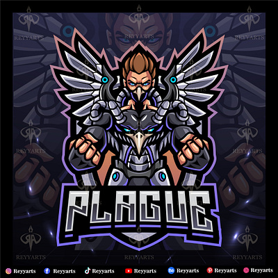 Doctor plague cyberpunk esport mascot logo design gaming logo plague