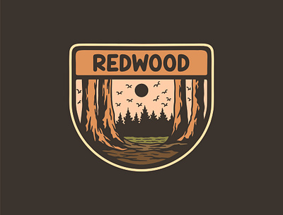 REDWOOD NATIONAL PARK BADGE LOGO plant