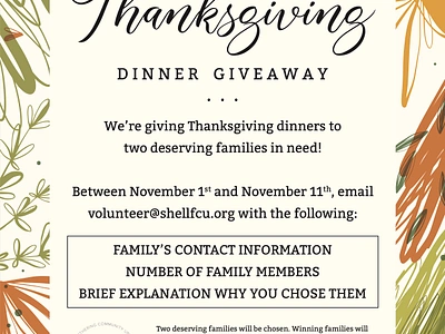 Thanksgiving Dinner Giveaway