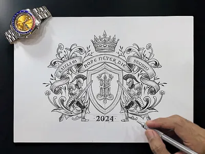 Handlettering Sketch 2024 crest logo design graphic design hand lettering heraldic logo illustrationg lettering logo s sketch typography