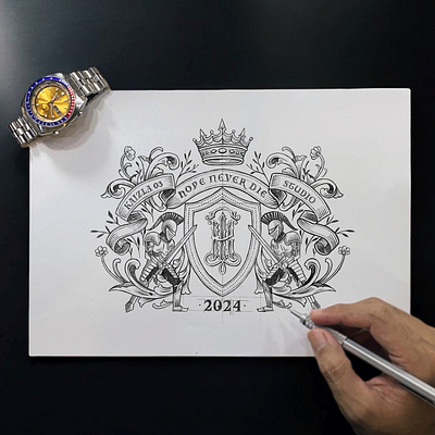 Handlettering Sketch 2024 crest logo design graphic design hand lettering heraldic logo illustrationg lettering logo s sketch typography