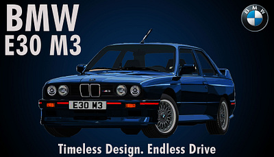 BMW E30 M3 poster design branding graphic design