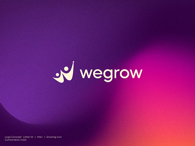 Wegrow logo branding custom logo grow hr icon identity logo logo mark man w logo