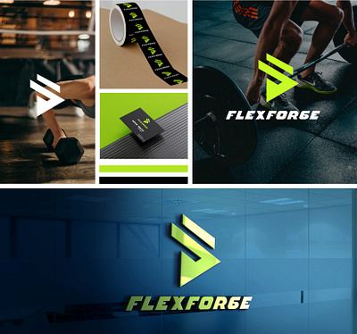 flexforge fitness logo abstract logo athlete brand identity branding design fitness graphic design logo logo design logos