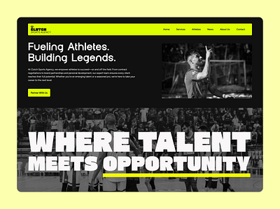 Sports Agency Landing Page ui