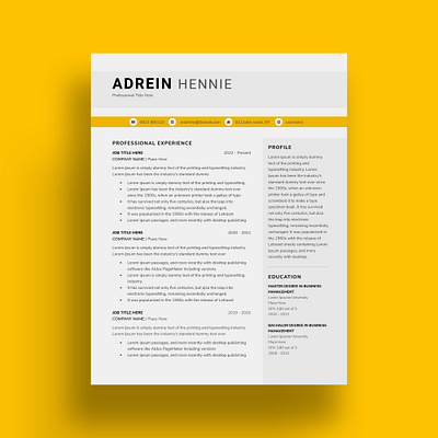 Resume Template, Professional Resume Template digital resume