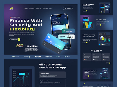 Crypto Landing Page Design bitcoin blockchain blockchain website design crypto crypto landing page crypto website design cryptocurrency finance website design fintech landing page landing page design mobile banking design nft opirio payment exchanage saas sujon trading app web design website design