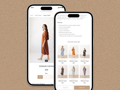 Detail Product E-Commerce brown caftan design detail product dresses e commerce figma landing page mobile app redesign shirt ui uiux woman