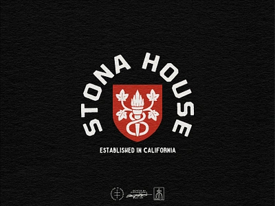 Stona House Logo System badge brand design brand identity branding branding design california classic coat of arms college crest fashion hand drawn identity design logo logo design logodesign university varsity vintage visual identity