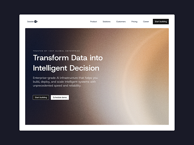 AI Infrastructure Landing Page graphic design ui