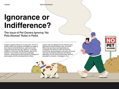 Rules Unleashed: The Debate on Pet-Free Parks Illustration artwork book layout cover artwork cover design design editorial editorial illustration editorial layout editorial magazine flat illustration graphic design illustration illustration design magazine design magazine illustration magazine layout pet illustration vector