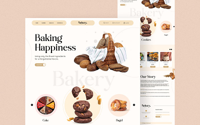 Bakery Landing Page animation bakery branding cookies design designer ecommerce graphic design home page design landing page logo minimalist website shopify ui ui designer uiux weblayout webpage website website design