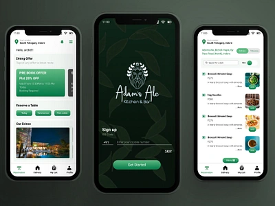 Adams ale Restaurant APP app restaurant ui ux