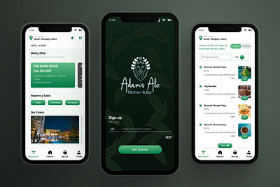 Adams ale Restaurant APP app restaurant ui ux