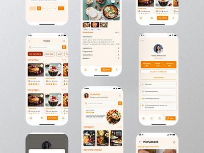 Recipe app 3d adobe xd ui animation app appdesign branding design figma graphic design illustration logo minimal motion graphics ui ux