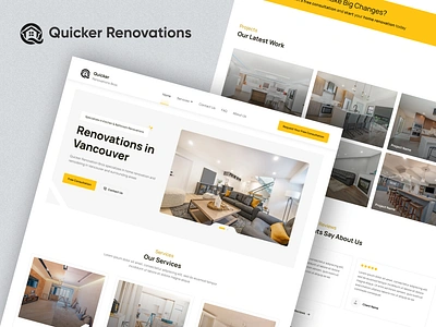 Quicker Renovations Bros bathroom design figma home renovation kitchen redesign renovation renovation website service website ui uidesign uiux ux uxdesign web web design website