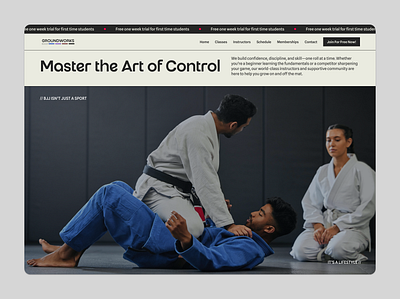 Jiu Jitsu Gym Landing Page ui