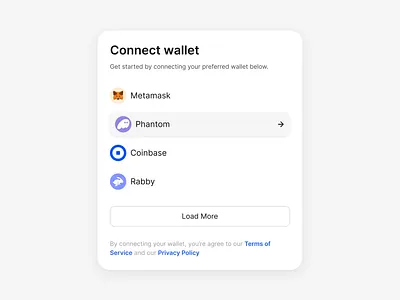 web3 wallet list UI light mode 🪄✨ crypto crypto wallet minimalism ui ui design uidesign uxdesign web design