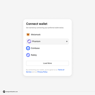 web3 wallet list UI light mode 🪄✨ crypto crypto wallet minimalism ui ui design uidesign uxdesign web design